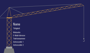 Baubranche & ausführende Firmen Visitenkarte 1373