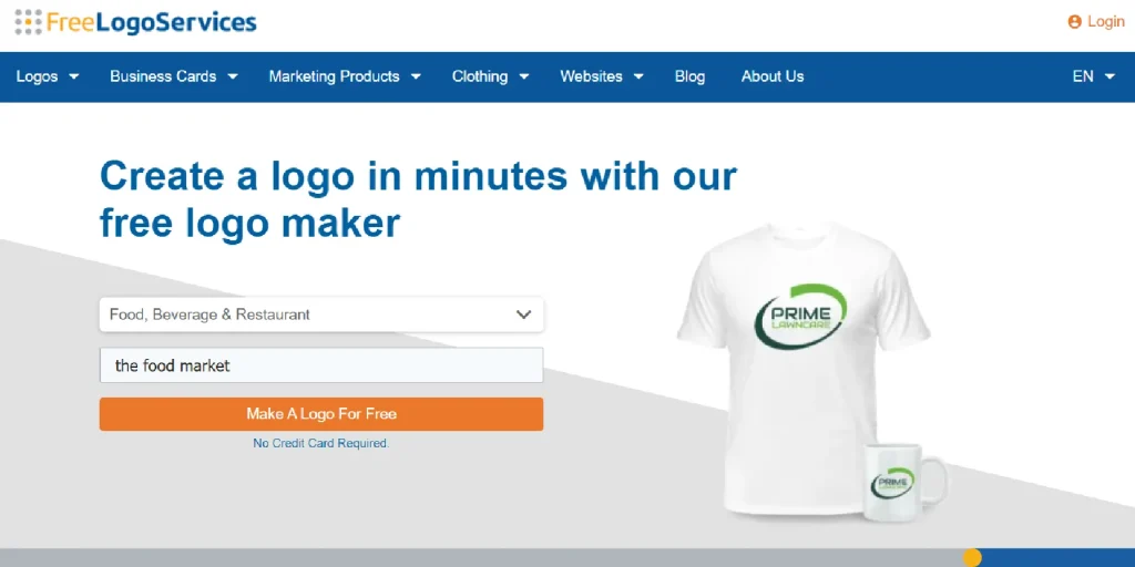 FreeLogoServices website on creating a logo with the free logo maker.