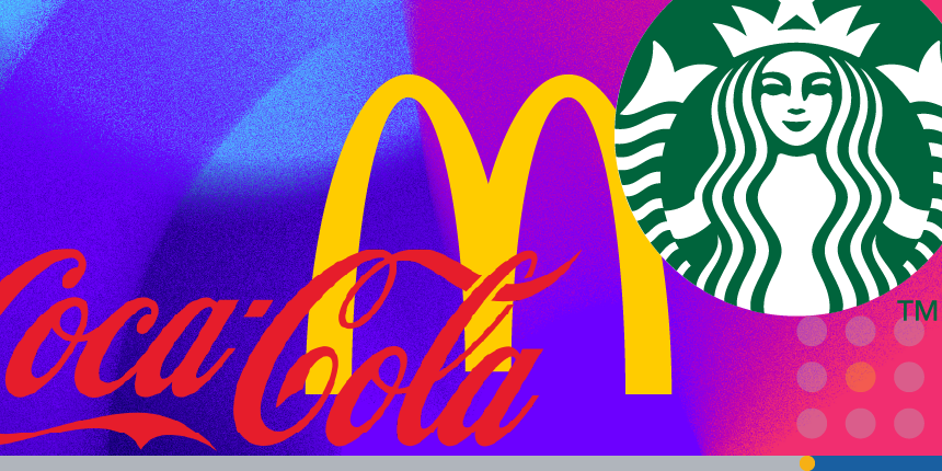 Coca-Cola, McDonald's, and Starbucks logos