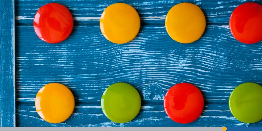 Colorful glass buttons in a row 