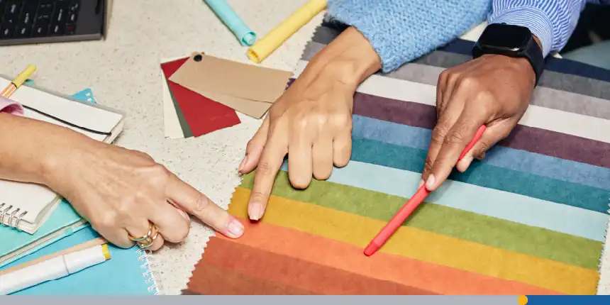 Designers Selecting Color on Textile Samples at Table