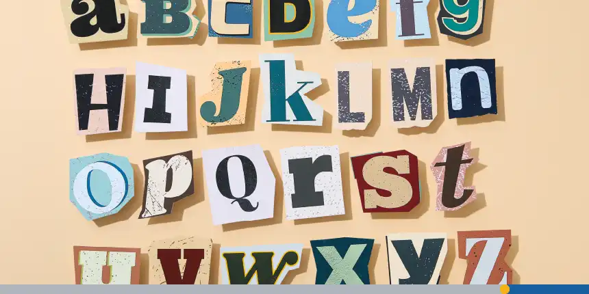 Alphabet from three-dimensional letters, top view