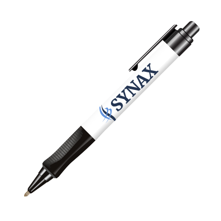 Pen with sample icon logo design for synax company