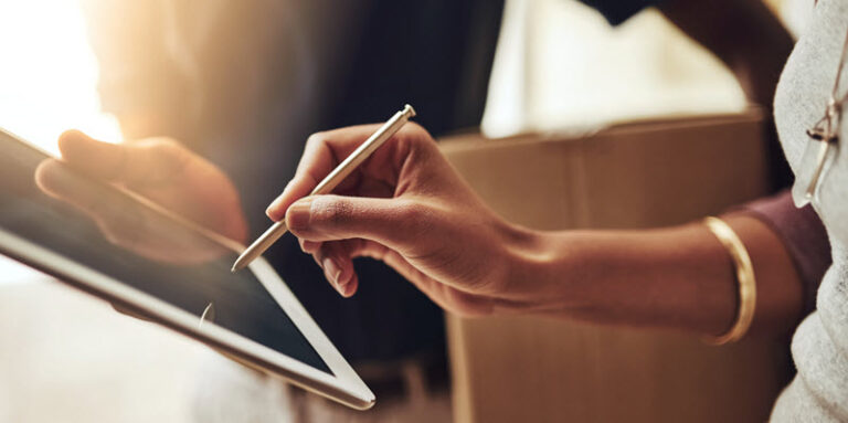 Woman using tablet