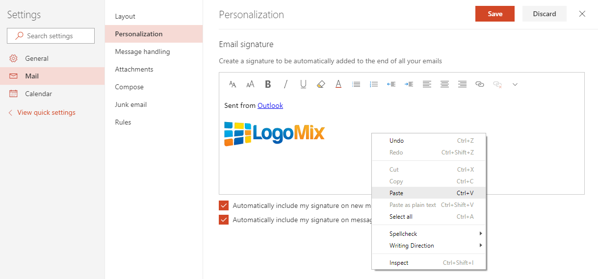 Add a Logo to an email signiture 