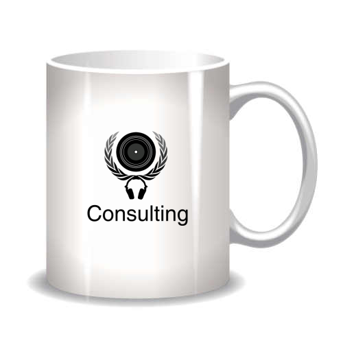 Mug with sample icon logo design 