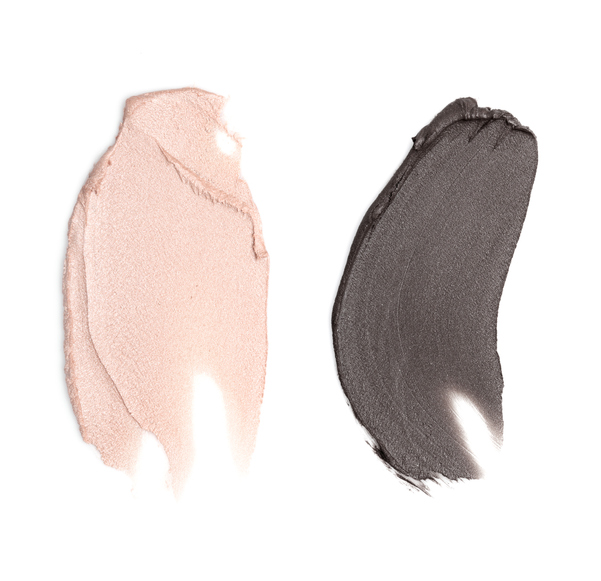 pink and charcoal makeup color combination swatch