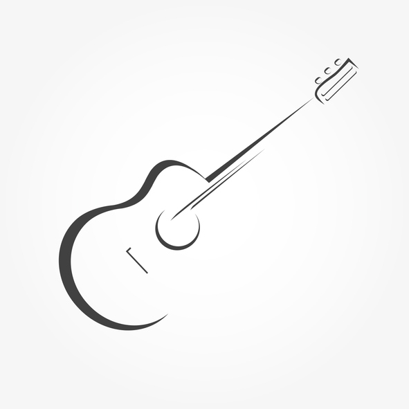 minimslist black and white guitar music logo