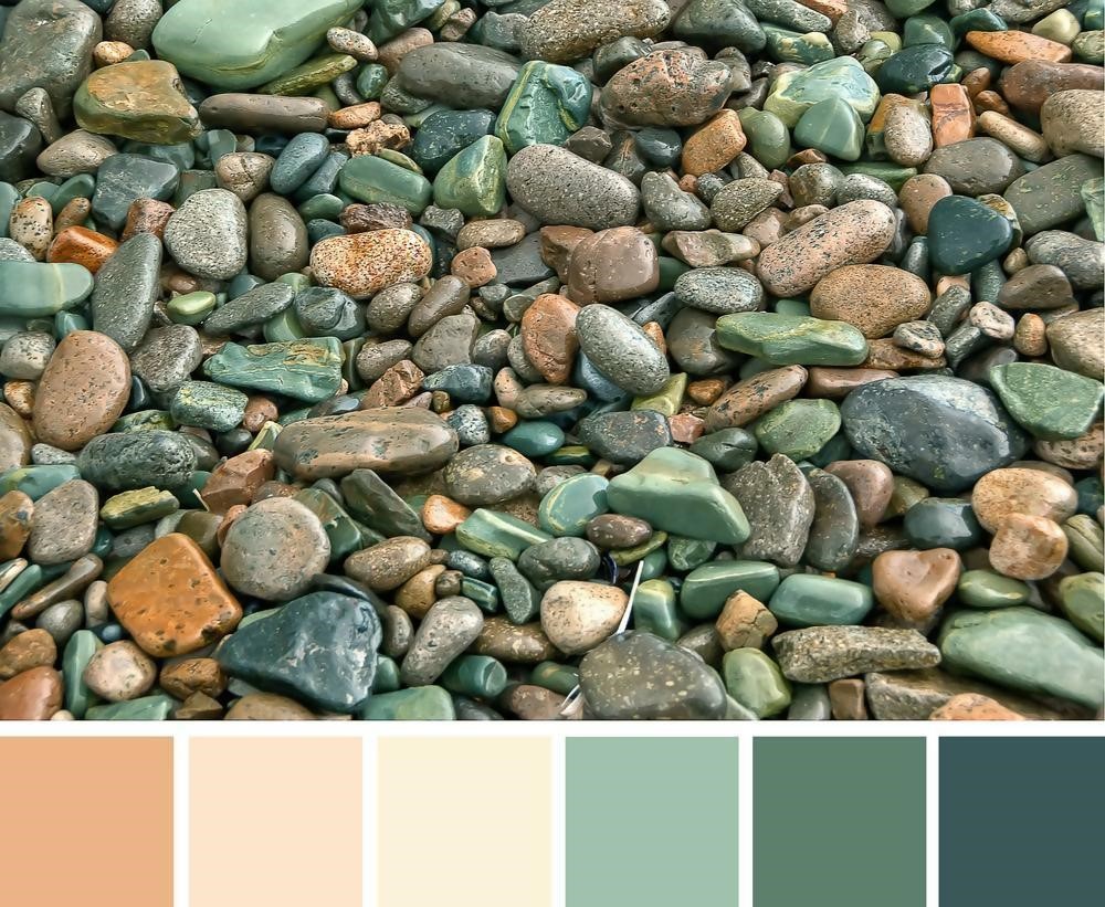 Imagem de pedras e combinação de cores tons terra.